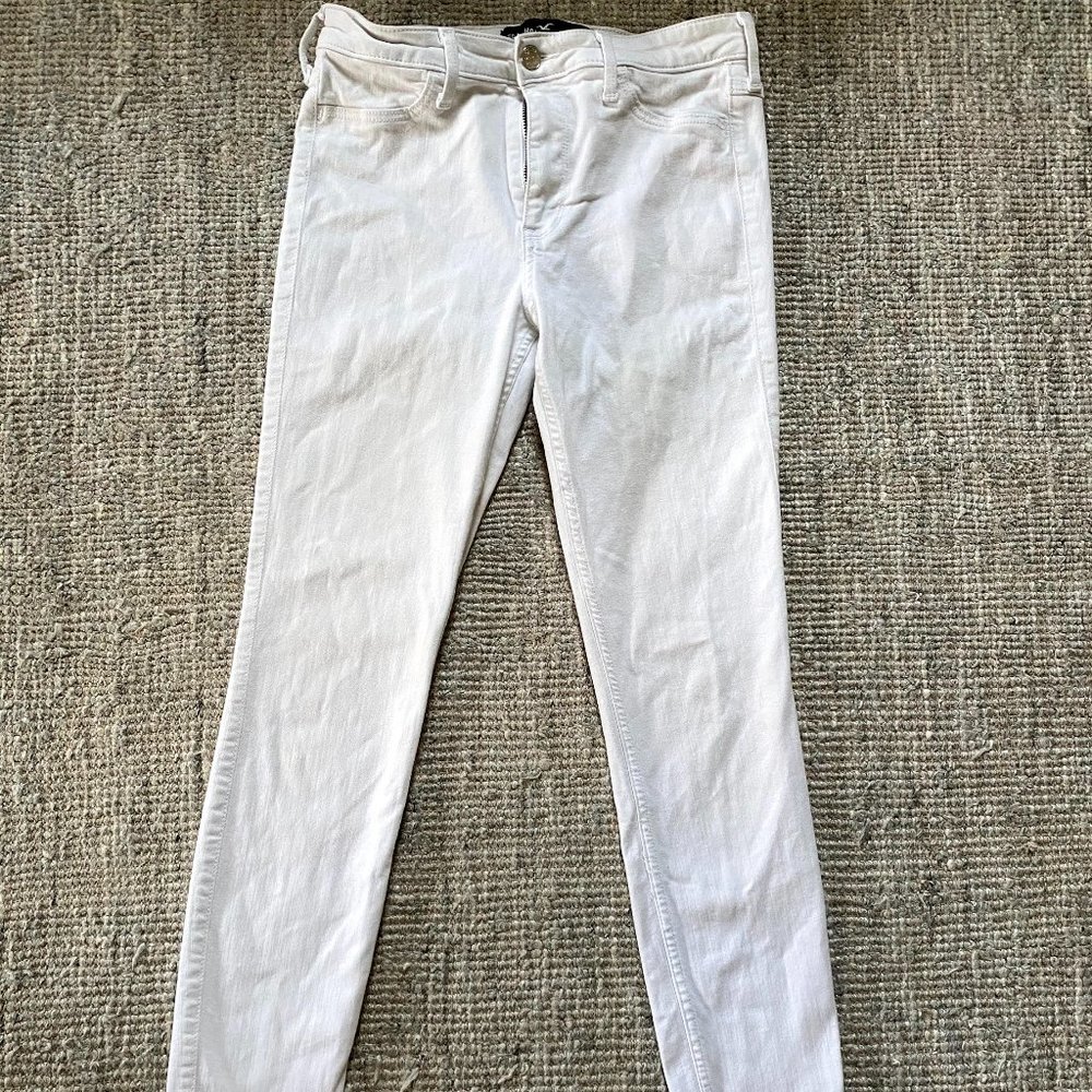 Hollister High Rise White Skinny Jeans